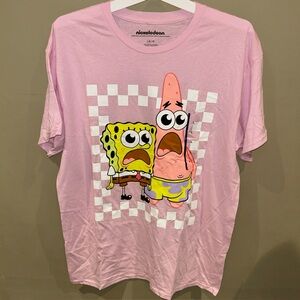 SpongeBob Squarepants Light Pink Graphic Tee Size Large NWT